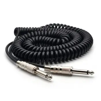 

5m Guitar Bass Spring Mini-Plug Cable Line Connector 6.35mm Straight Angle Plug