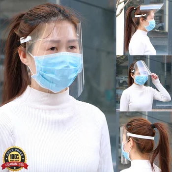 

1PC Protective Adjustable Anti Droplet Dust-proof Full Face Cover Mask Visor Shield Droplet Windproof Face Shield Washable