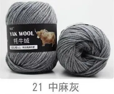 21 factory price 5pcs Thick hand knitting yarn Yak Wool Blended yarn 3mm extra fine fancy knitting yarn - Цвет: 21