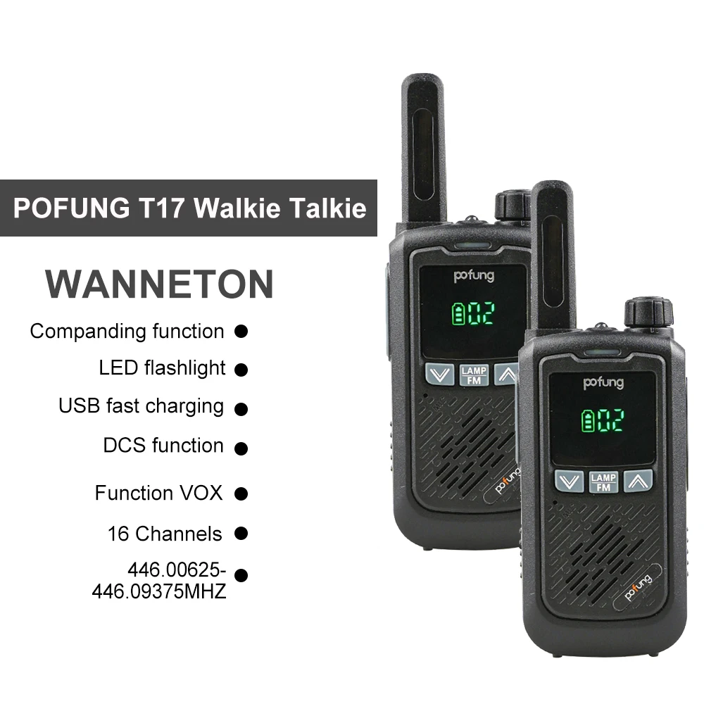 F17 2 шт. иди и болтай Walkie Talkie “иди 446 00625-446 09375 МГц 16CH Портативный Карманный