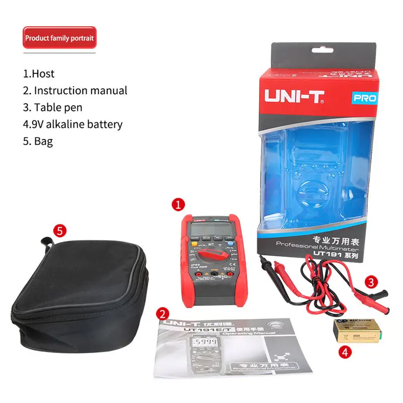 UNI-T UT191E/T цифровой мультиметр True RMS AC DC Напряжение Ампер Ом метр IP65 Водонепроницаемый/пылезащитный ACV LPF/LoZ ACV термометр