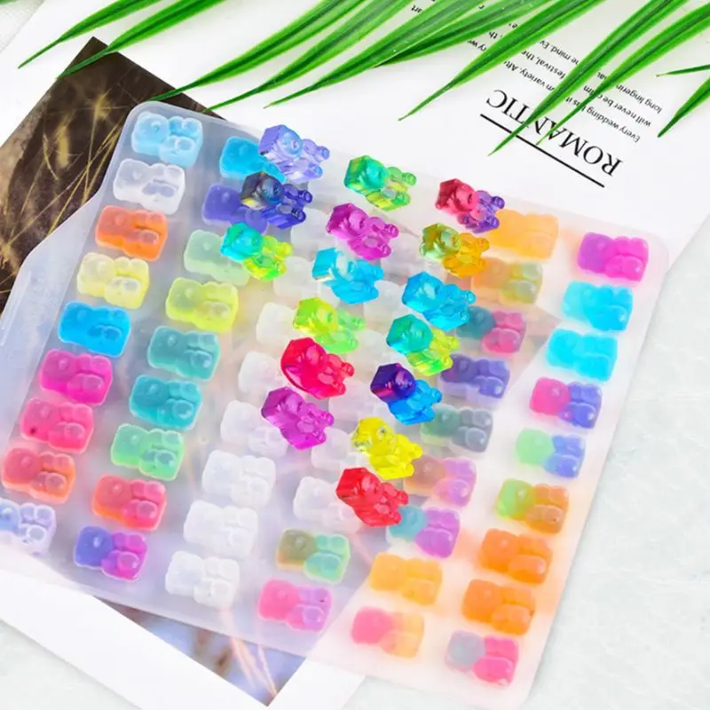 

2019 New Cute Bear Shape Mold SOFT Candy Jelly SILICONE Mould DIY Cake Pendant Fondant Crafts Making Epoxy Molds