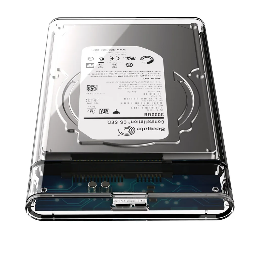 Прозрачный корпус для жесткого диска type C USB 3,0 Gen2 10 Гбит/с 2,5 ''вспомогательное устройство для жесткого диска UASP протокол с кабелем type-C ssd-бокс