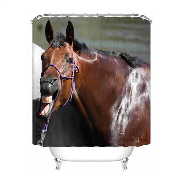Shower Curtain Пользовательские водонепроницаемые занавески для душа Фэнтези Лошадь Печатных Декор ванной комнаты различных размеров#180324-01-24 - Цвет: Shower Curtain