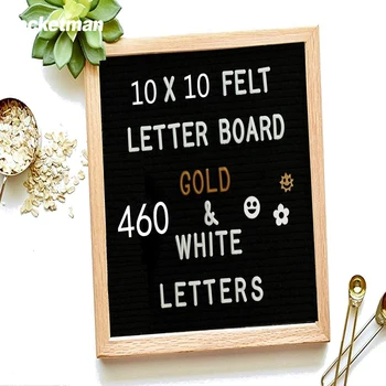 

Felt Letter Board 10*10 inch Wooden Frame DIY Message Board Memo Menu Notice Kitchen Notes Board for Restaurant Party Wedding