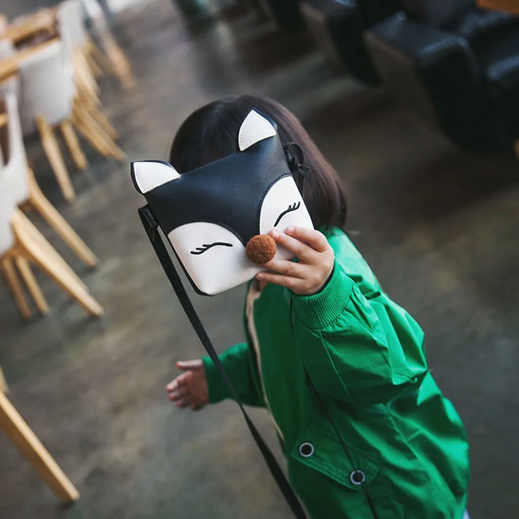 Детская Наплечная Сумка милая сумка мессенджер с лисой для маленьких мальчиков и