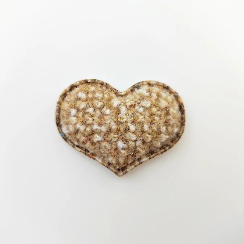 48 Teile/los 40*32mm Gepolsterte Plüsch Patches Herz Applique für Handgemachte Kleidung Hut Nähen Liefert DIY Haarnadel haar Band Zubehör – Detail 4