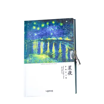 

Van Gogh A5 Notebook Paper Planner Bullet Journal Agenda School Diary Note Book Calender Traveler Vintage Oil Painting with Lock