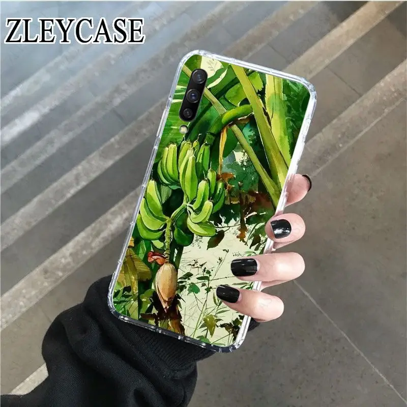 Summer tropical  Palm Leaf Banana Leaf Flowers