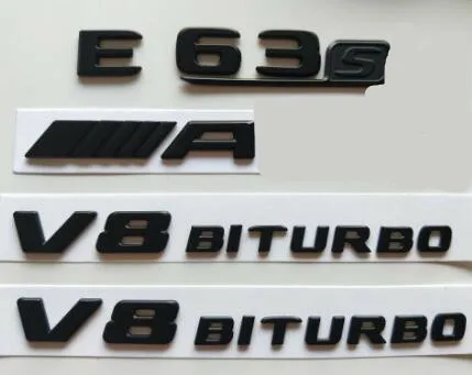 Matt Black Все матовый черный E63s Для AMG V8 BITURBO Эмблемы для Mercedes W212 W213 - Цвет: Matt Black