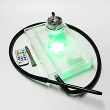 Квадратный подарок бар Sheesha акриловые наргиле электронный портативный домашний базовый светодиодный светильник Прозрачный кальян наборы