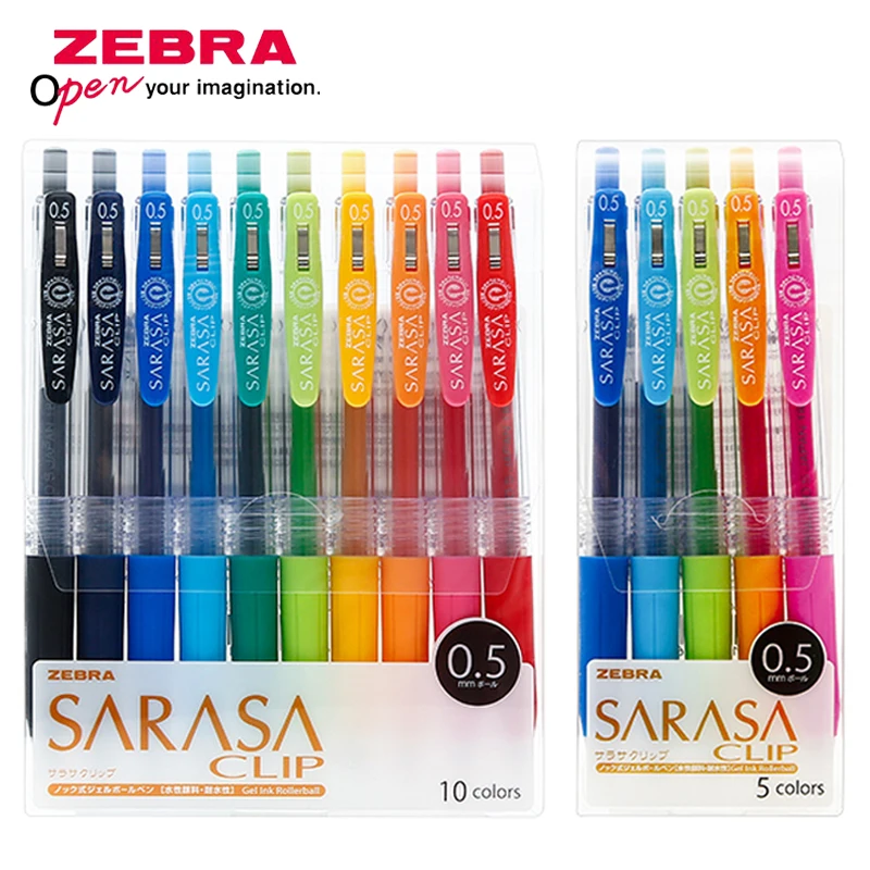Цветная гелевая ручка Zebra JJ15 SARASA набор из 3/5/10 цветов 0 5 мм резиновая большой