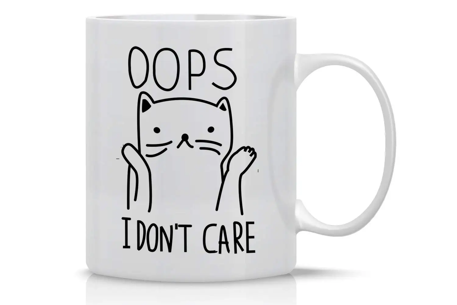 Милые кружки с рисунками кошек Oops I Don't Care кружка 11 унций, керамическая кружка для кофе кружка уникальный подарок для любителей кошек