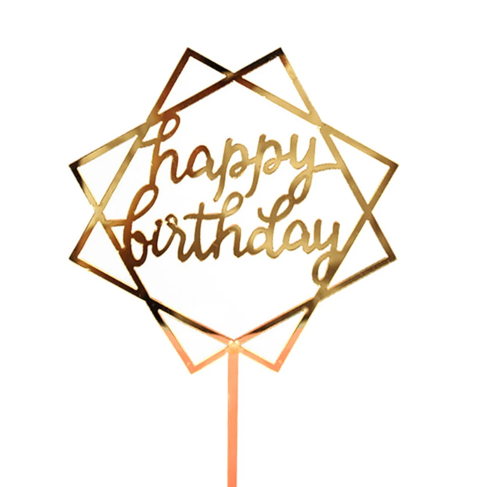 Tronzo, Золотой блестящий акриловый Топпер для торта, любовь, свадьба, день рождения, кекс, топперы, флажки для торта, вечерние топперы для украшения торта - Цвет: E