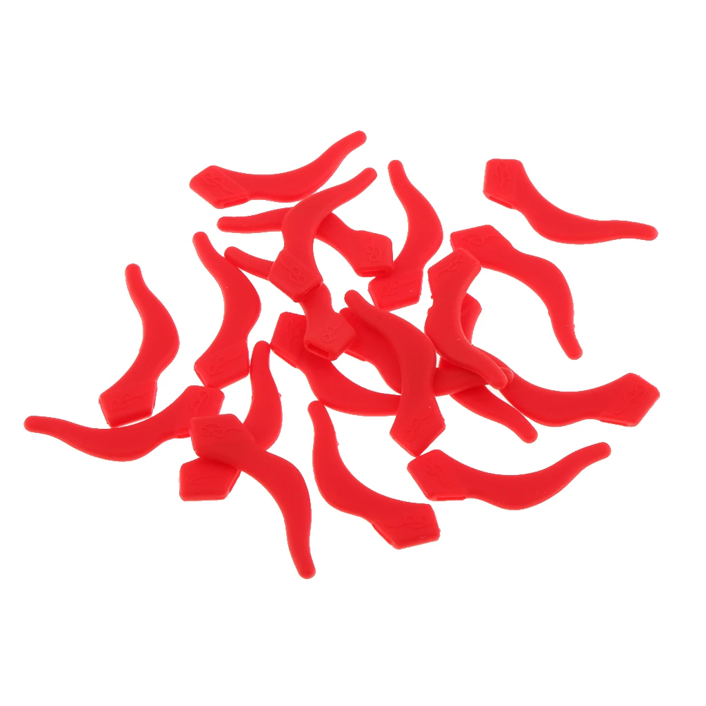 10 Pairs Silicone Eye Glasses Temple Tips Ear Hooks Grip Lock Holder Red Yellow Green Blue Purple Black Brown Pink White