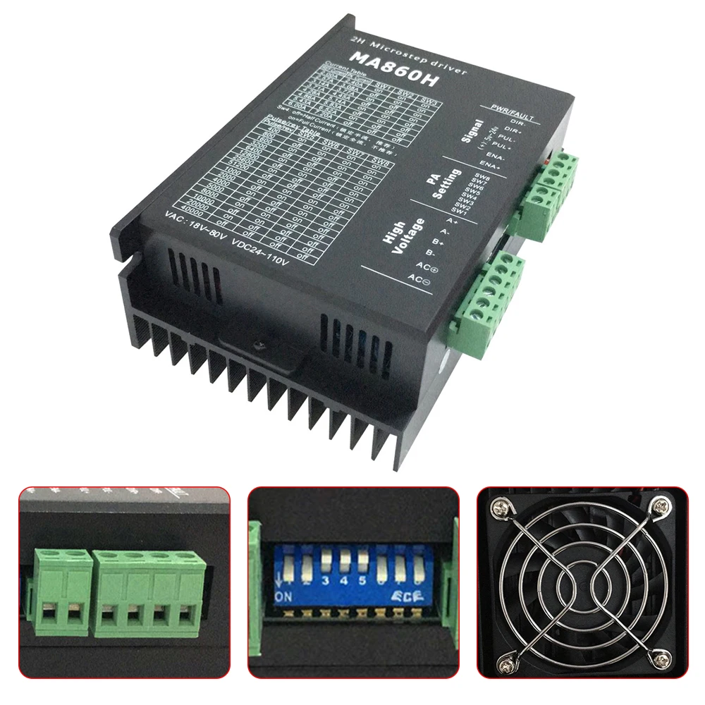 MA860H ЧПУ Драйвер шагового двигателя 24~ 110VDC 256 подразделение заменить Leadshine MA860H 2-фазный для NEMA23 NEMA34 мотор