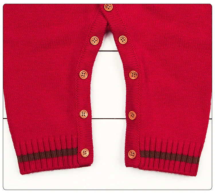 Модный Вязаный комбинезон; Рождественская одежда для малышей; Одежда для новорожденных девочек и мальчиков; комбинезон для новорожденных;