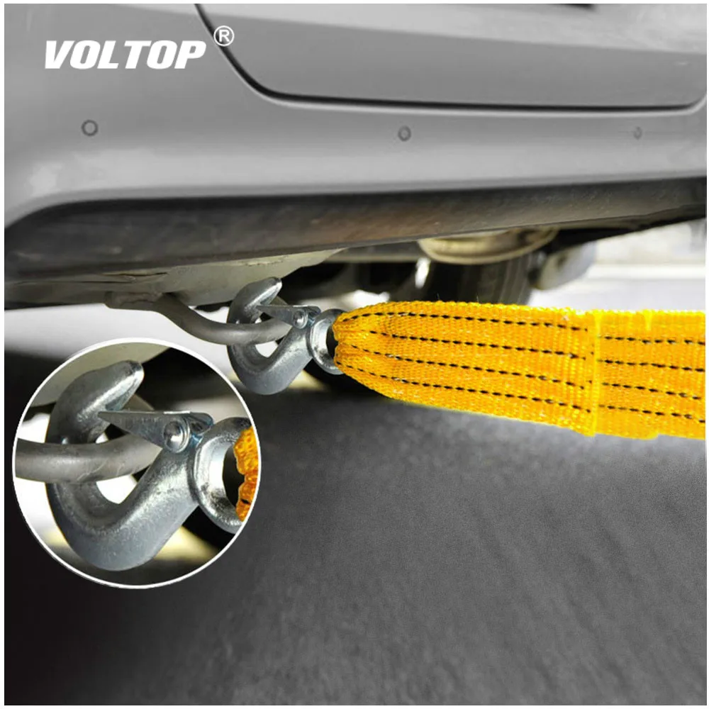

4M 3 Tons Car Towing Ropes Tow Cable Nylon Strap Rope Heavy Duty Towing Pull Rope Towing Cable with Hooks High Strenght