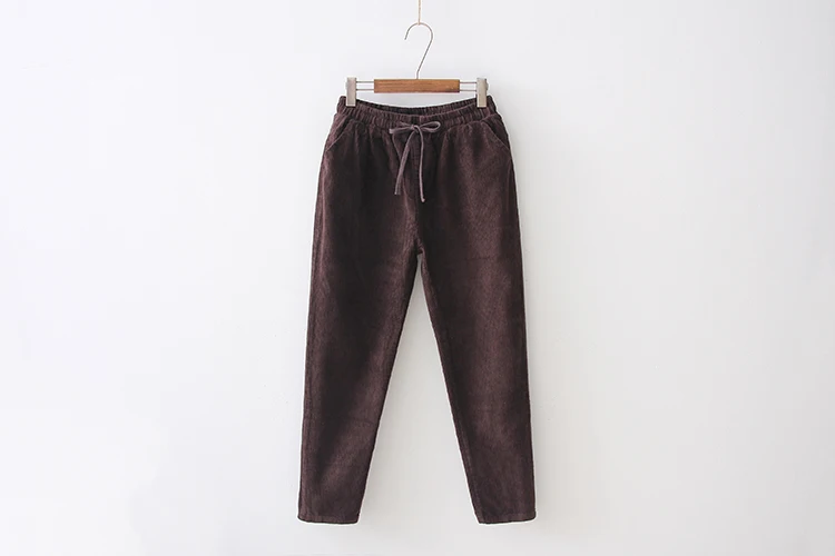 Corduroy pants winter new loose version of the retro velvet women Lunan pants DF545