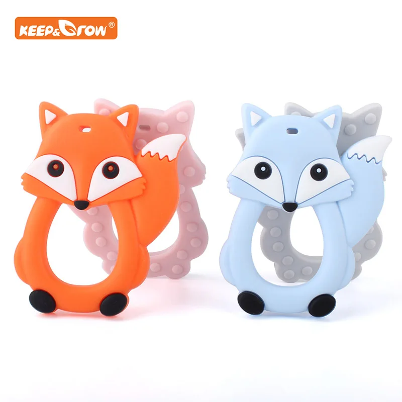 Keep& grow Fox Силиконовые Прорезыватели для зубов пищевого класса, Силиконовые Прорезыватели для зубов в виде животных, подарок для прорезывания зубов, игрушки для малышей, аксессуары для грызунов