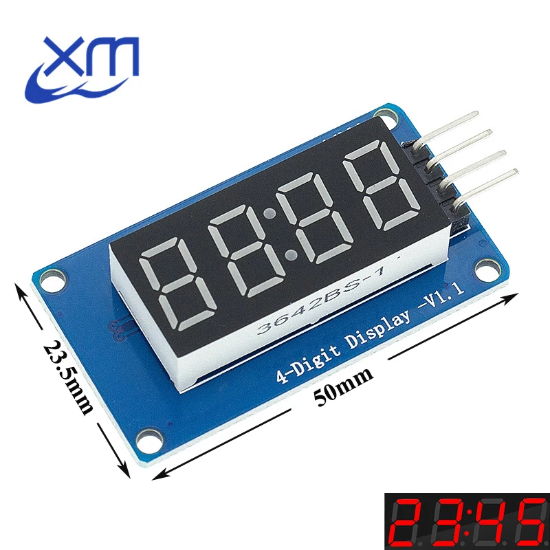 1pcs 4 Bits TM1637 Red Digital Tube LED Display Module & Clock B51