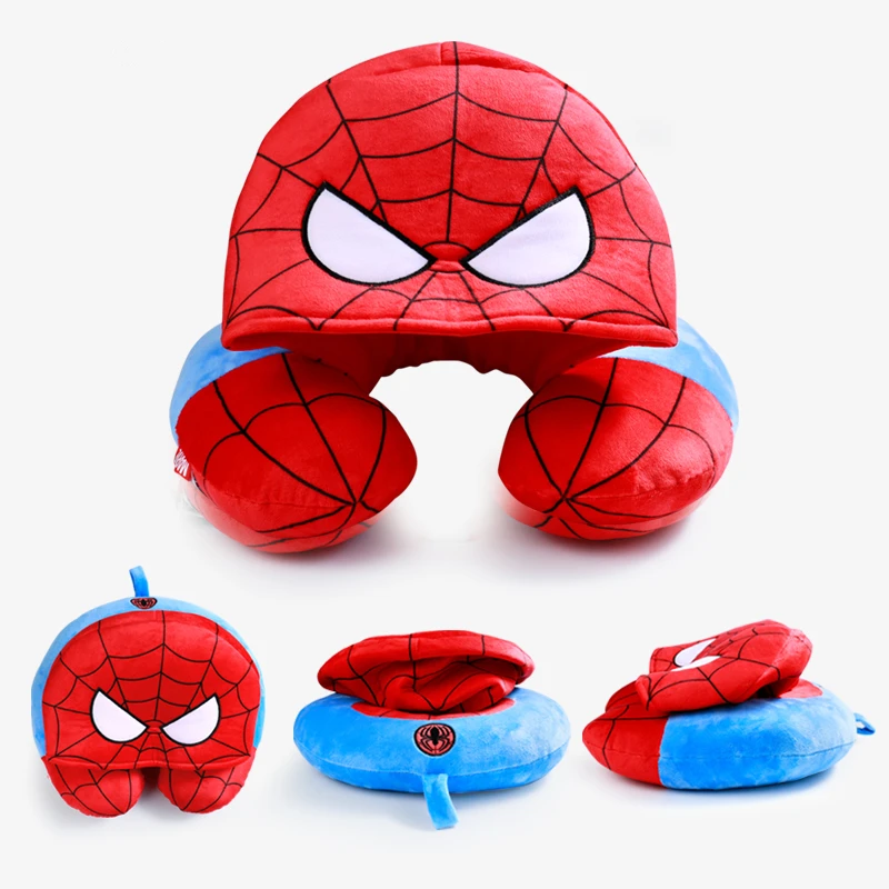 Disney Marvel Hero u-подушка Мстители Капитан США Железный человек Человек-паук с капюшоном u-подушка Мужская офисная Автомобильная подушка для шеи Дети