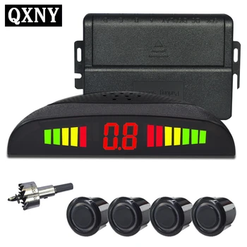 

Car Parking Sensor Kit With 4 Sensors Led Display Detector Security Alert System Accessories Voice Reverse Backup Radar Monitor