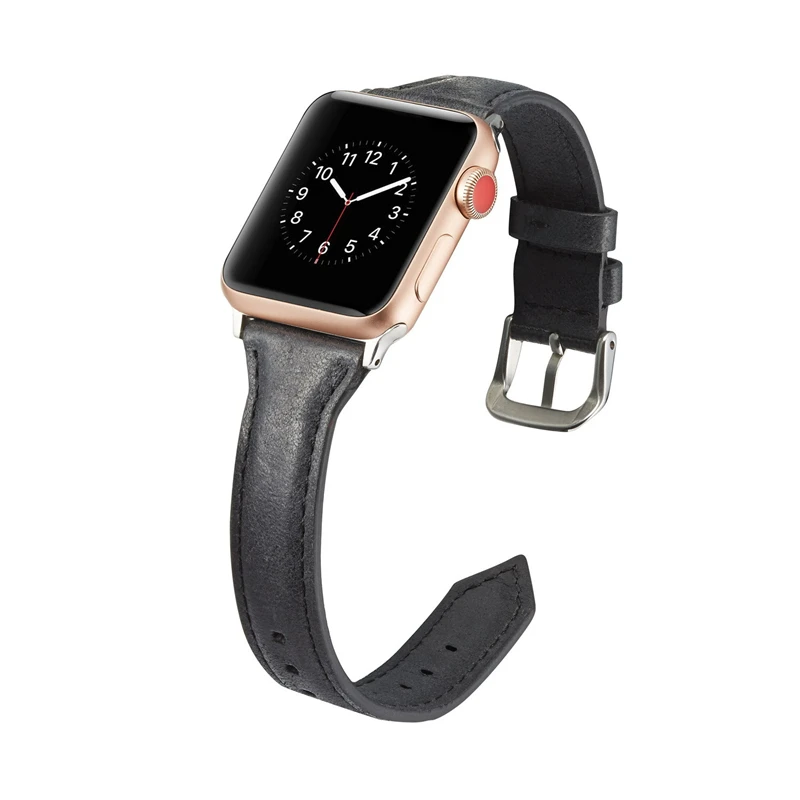 Ремешок для apple watch, 44 мм, 40 мм, iwatch 5, 4, 3, 42 мм, 38 мм, узкий тонкий кожаный ремешок, браслет