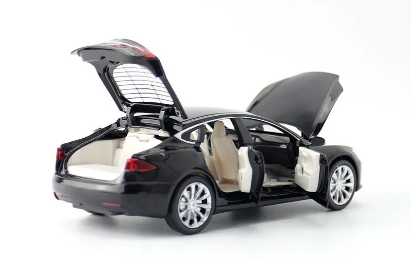 Модель S 1/32 из сплава Tesla игрушечный автомобиль имитация звука светильник для