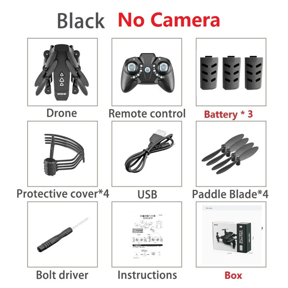 No Camera 3B BOX KK8 Дрон мини air pix Квадрокоптер HD камера 1080p Дрон селфи Квадрокоптер Wifi FPV дроны жесты самолет подарок для мальчика Дети - Цвет: No Camera 3B BOX
