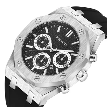 

Luxury Mens Watch Oak Designer Watches Stainless Steel Quartz Movement Comfortable Rubber Strap Sport Watch Relogio Masculino