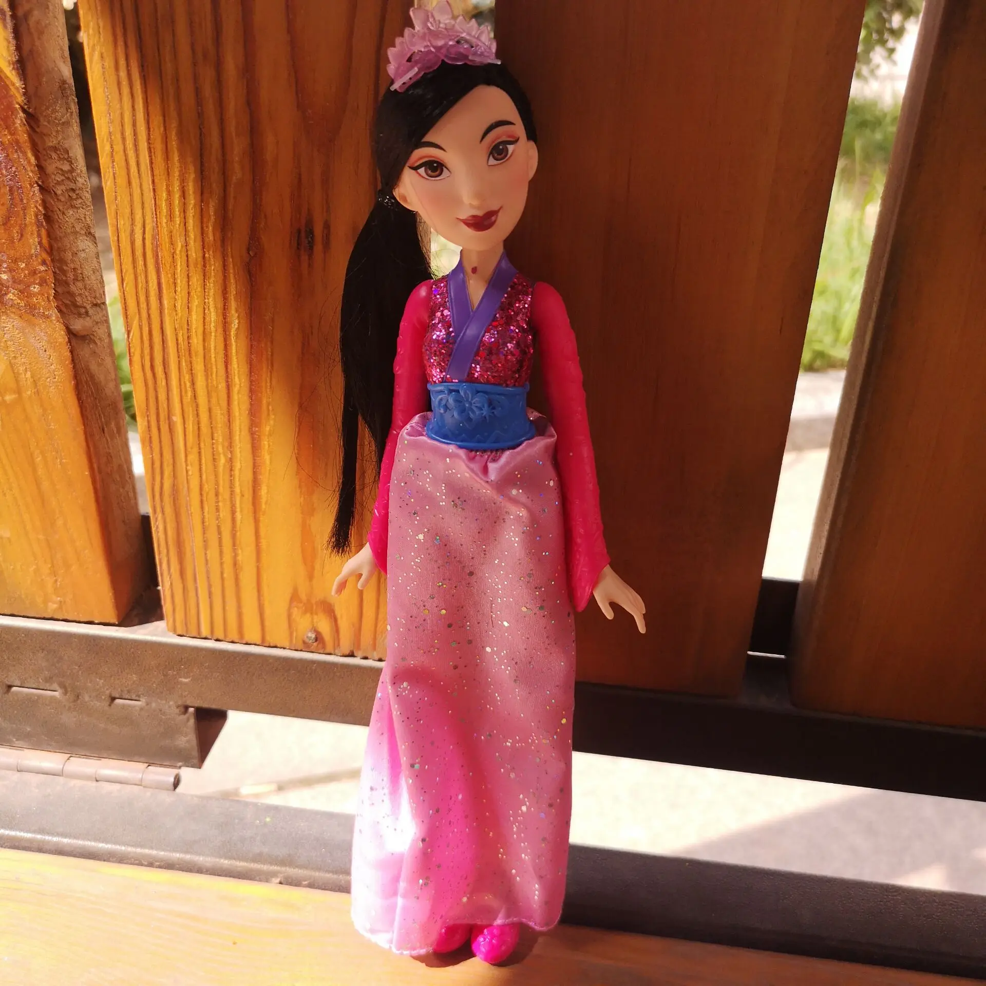 Disney Princess Royal Shimmer 1" куклы Аврора/Золушка/Мулан/Жасмин/Мерида/Тиана/Ариэль/Pocahontas/Белль/Эльза/Рапунцель без коробки - Цвет: Бургундия