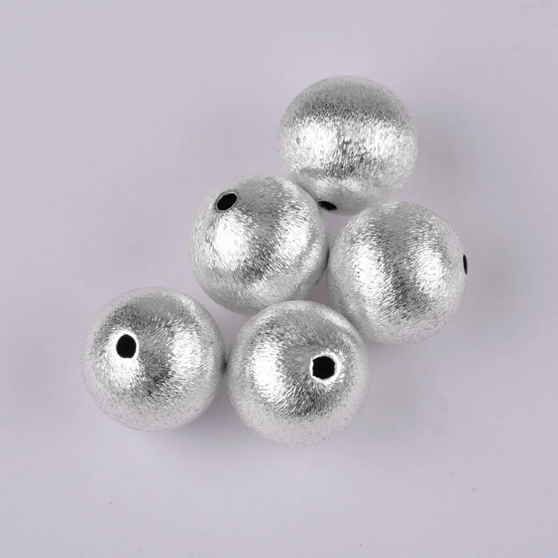 Круглые бусины разделители из меди и металла матовые для изготовления браслетов