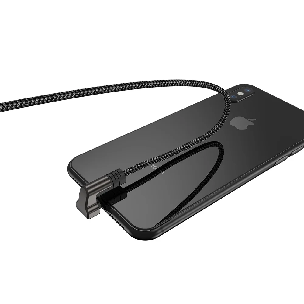 

180 Degree L Nylon USB C Type C Mobile Phone game fast Charging Cable for Iphone 7 8 XR XS 11Max Samsung S8 S9 Xiaomi mi 8 Huawe