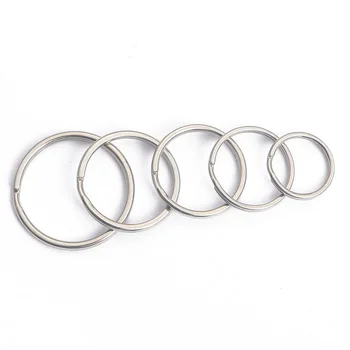 

10pcs/lot 20mm 25mm 28mm 30mm 35mm Stainless Steel Hole Key Ring Key Chain Rhodium Plated Round Split Keychain