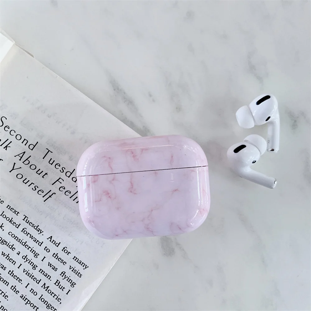 Роскошный градиентный мраморный чехол для наушников для Apple Airpods Pro чехол Smooth Airpod 3 чехол для зарядки защитный чехол для наушников - Цвет: pink marble