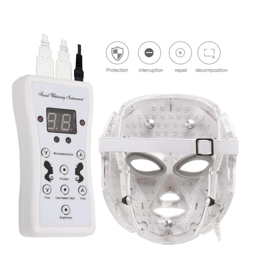 Светодиодная маска, косметический инструмент, косметическая маска, инструмент, семь цветов, фотонный инструмент для омоложения кожи, бытовой спектрометр