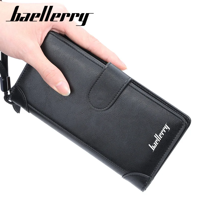 Мужские кошельки baellerry бизнес Длинная молния большой емкости качество мужской кошелек с держателем для карт 40 шт./партия