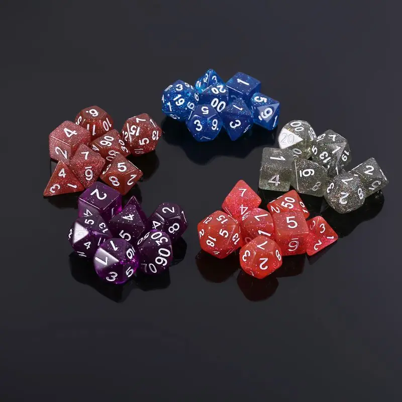7 шт. двусторонний набор D4 D6 D8 D10 D12 D20 Dungeons & Dragon D RPG настольных игр|Кубики| |