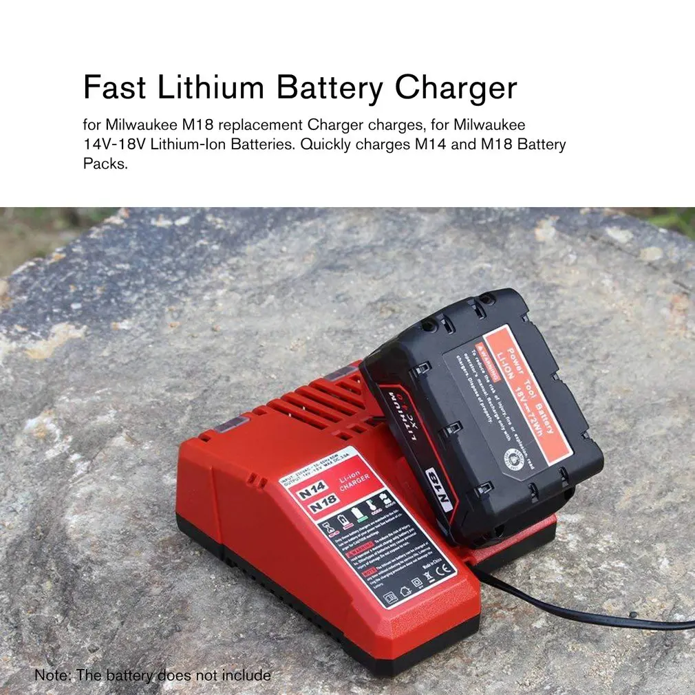 Li-ion Battery Charger 110-240V Fast Lithium Battery Charger for Milwaukee M18 48-11-1815 48-11-1828 48-11-2401 48-11-2402