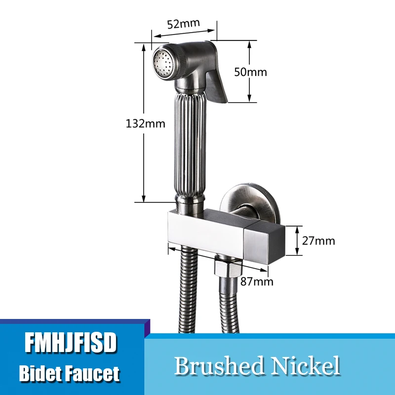 Clod Only Nickel FMHJFISD смеситель для биде, латунный смеситель для душа, смеситель для душа, мусульманский кран Ducha Higienica, смеситель для холодной и горячей воды, квадратный душевой распылитель - Цвет: Clod Only Nickel