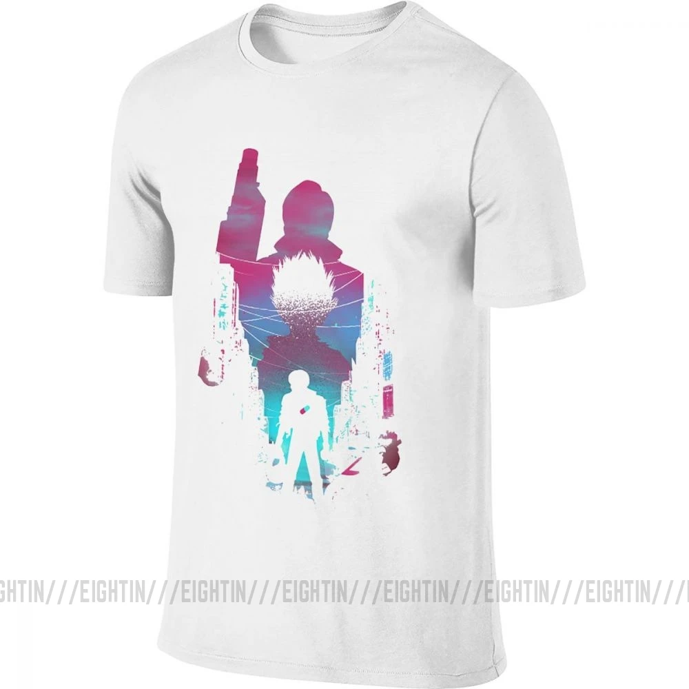 И теперь вы босс слишком Акира футболка мужские хлопковые футболки Kaneda Vaporwave спереди сзади две стороны футболка с коротким рукавом топы большого размера - Цвет: Белый