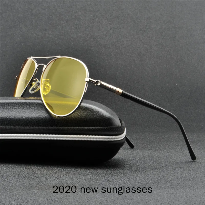 New Night Vision Sunglasses Men Polarized Pilot Yellow Night Sight Car Driving Glasses Anti-glare Male Goggles UV400 NX