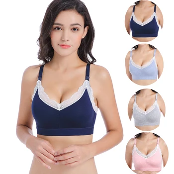 

D E Cup Maternity Nursing Bra Pregnancy Breastfeeding Bra Wireless Sleepwear Intimates Underwear Pregnant Women Nurse Lace Bra