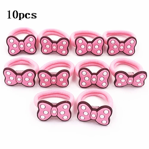 31-10pcs 10 шт., эластичная резинка для волос с Микки и Минни для девочек, детские заколки для волос с блестками для маленьких девочек, аксессуары для волос с Микки Маусом, заколка для волос - Цвет: 31-10pcs