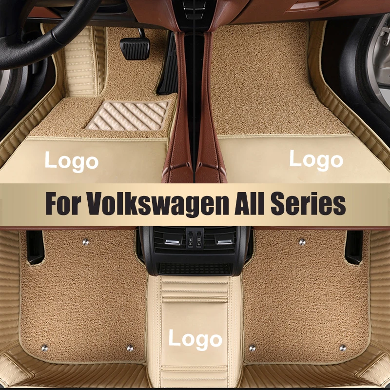 Двухслойная кожа автомобильные коврики для Volkswagen Golf 7 Mk7 Hatchback Hatch 2013- Пользовательские Коврики для ног автомобильный коврик