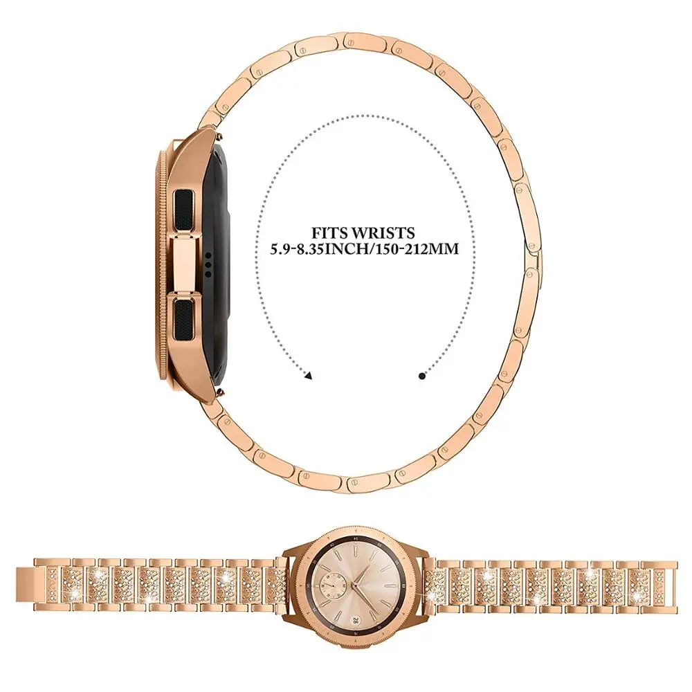 20 мм 22 мм универсальный ремешок для samsung gear S3 Classic/S3 Frontier/galaxy watch 46 мм регулируемый ремешок из нержавеющей стали