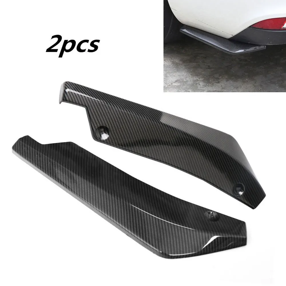 

2pcs Universal Car Rear Bumper Diffuser Lip Carbon Fiber Look Rear Bumper Lip Diffuser Splitter Canard Protector