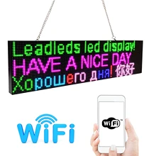 Letrero de pantalla Led a todo Color, tablero de pantalla LED de 52CM, RGB, WiFi, Mensaje de desplazamiento programable, multilenguaje, publicidad/negocios