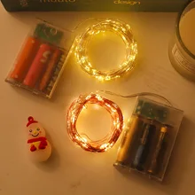 Color LED Outdoor Light String Fairy Garland Gift Battery-Powered Copper Wire Lamp Christmas Floral Decoration Party Wedding
